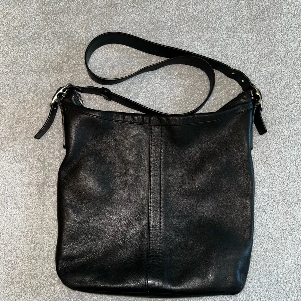 Coach Vintage Black Leather Satchel Bag